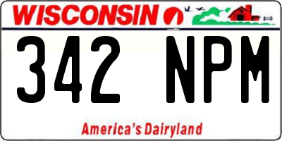 WI license plate 342NPM