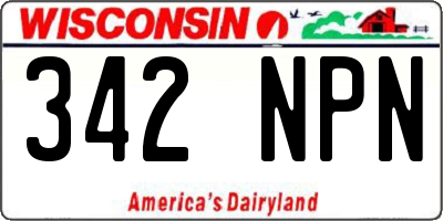 WI license plate 342NPN