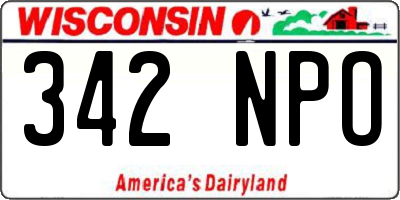 WI license plate 342NPO