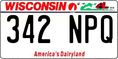 WI license plate 342NPQ