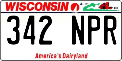 WI license plate 342NPR
