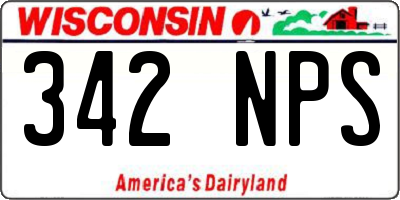 WI license plate 342NPS