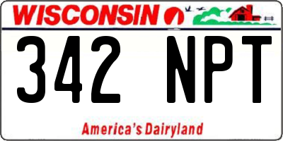 WI license plate 342NPT