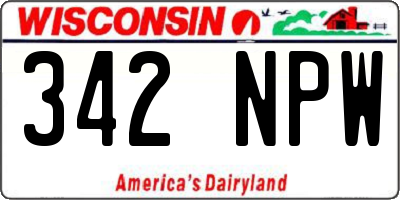 WI license plate 342NPW