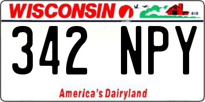 WI license plate 342NPY