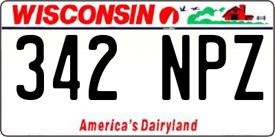 WI license plate 342NPZ