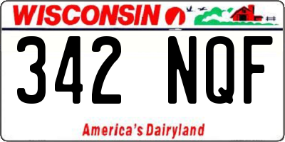 WI license plate 342NQF