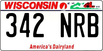WI license plate 342NRB