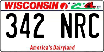 WI license plate 342NRC