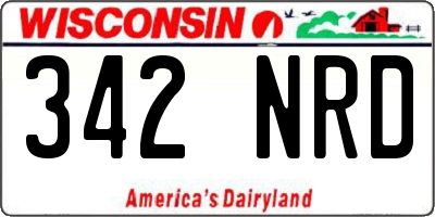 WI license plate 342NRD