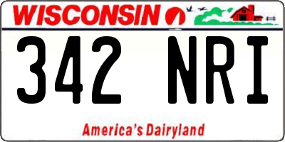 WI license plate 342NRI