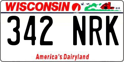 WI license plate 342NRK