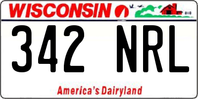 WI license plate 342NRL