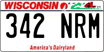 WI license plate 342NRM