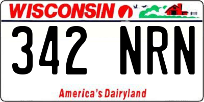 WI license plate 342NRN