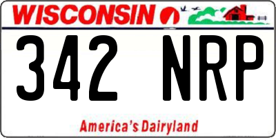 WI license plate 342NRP