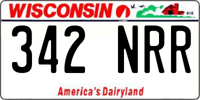 WI license plate 342NRR