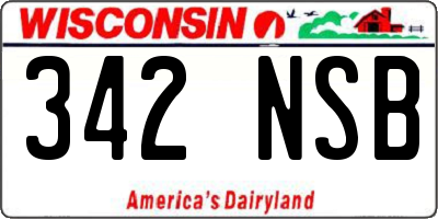 WI license plate 342NSB