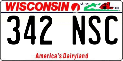 WI license plate 342NSC