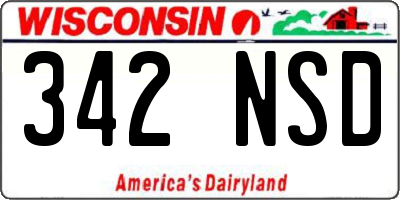 WI license plate 342NSD