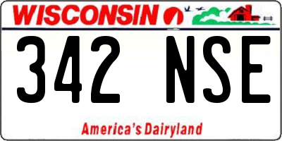 WI license plate 342NSE