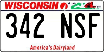 WI license plate 342NSF