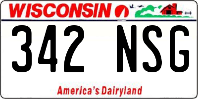 WI license plate 342NSG