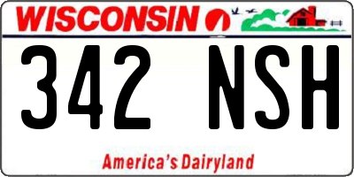 WI license plate 342NSH