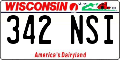 WI license plate 342NSI