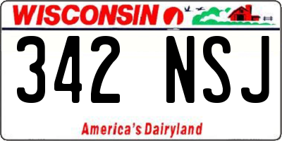 WI license plate 342NSJ