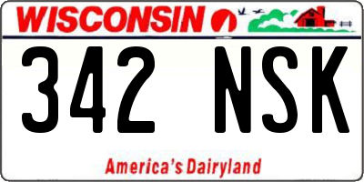 WI license plate 342NSK