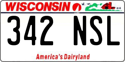 WI license plate 342NSL