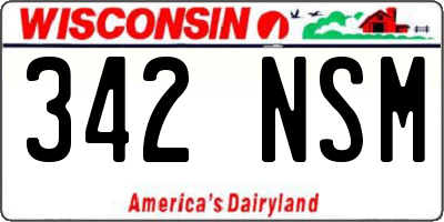 WI license plate 342NSM