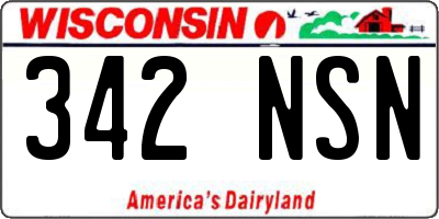 WI license plate 342NSN