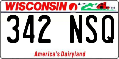 WI license plate 342NSQ