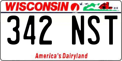 WI license plate 342NST