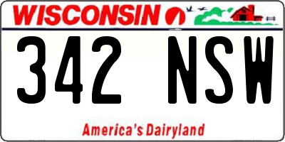 WI license plate 342NSW