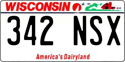 WI license plate 342NSX