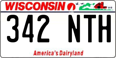 WI license plate 342NTH