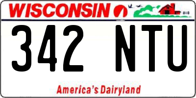 WI license plate 342NTU