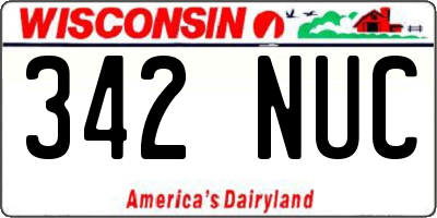 WI license plate 342NUC