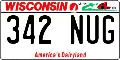 WI license plate 342NUG