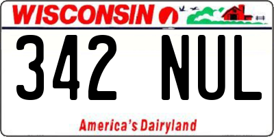 WI license plate 342NUL