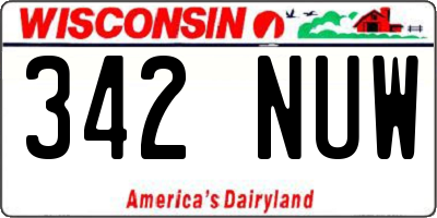 WI license plate 342NUW