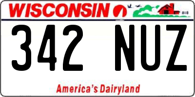 WI license plate 342NUZ