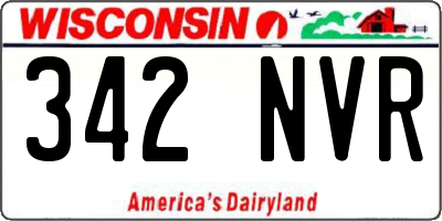 WI license plate 342NVR