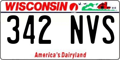 WI license plate 342NVS