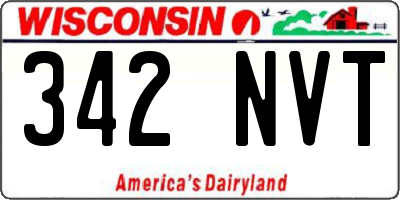 WI license plate 342NVT