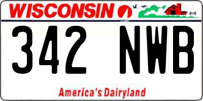 WI license plate 342NWB