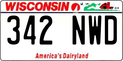 WI license plate 342NWD